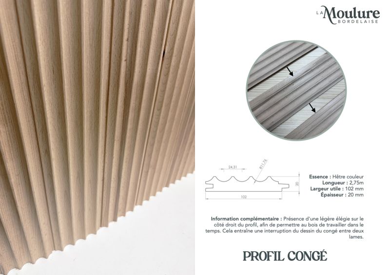 FT REVETEMENT DECO - PROFIL CONGES HÊTRE