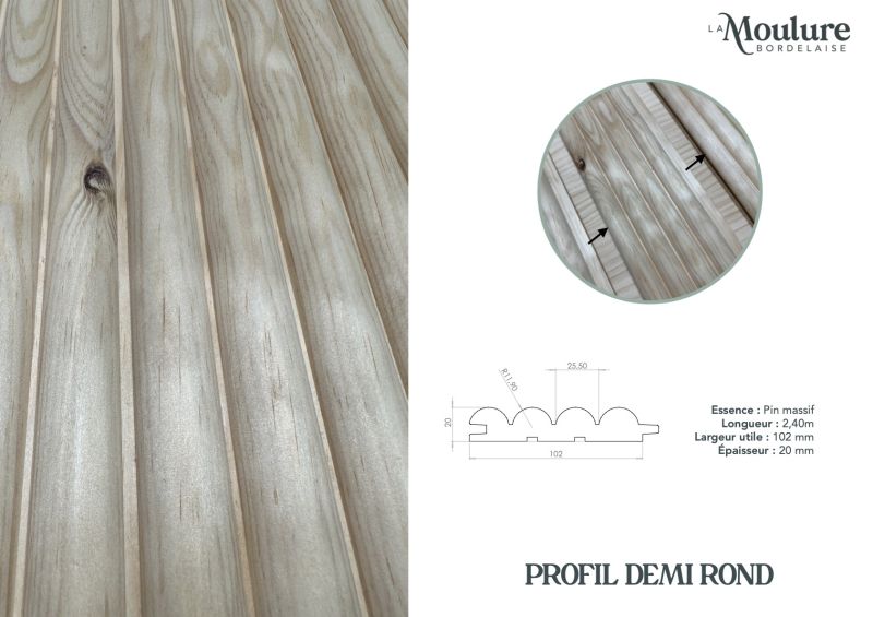 FT REVETEMENT DECO - PROFIL DEMI ROND PIN
